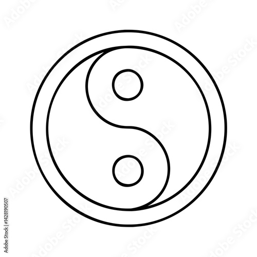 yin yang symbol icon, yin yang symbol line art - simple line art of yin yang symbol, perfect for yin yang symbol logos and icons
