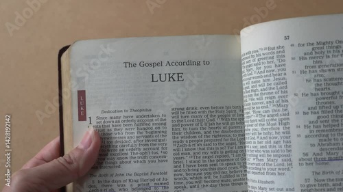 The book of Luke in the New Testament of the Holy Bible.