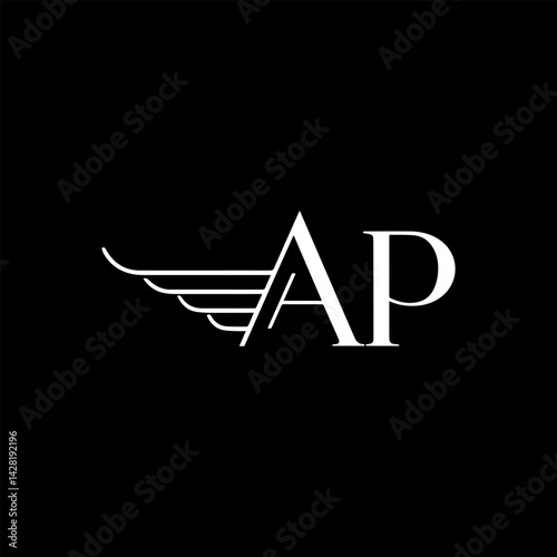 AP letter mark logo design, Minimalist logo