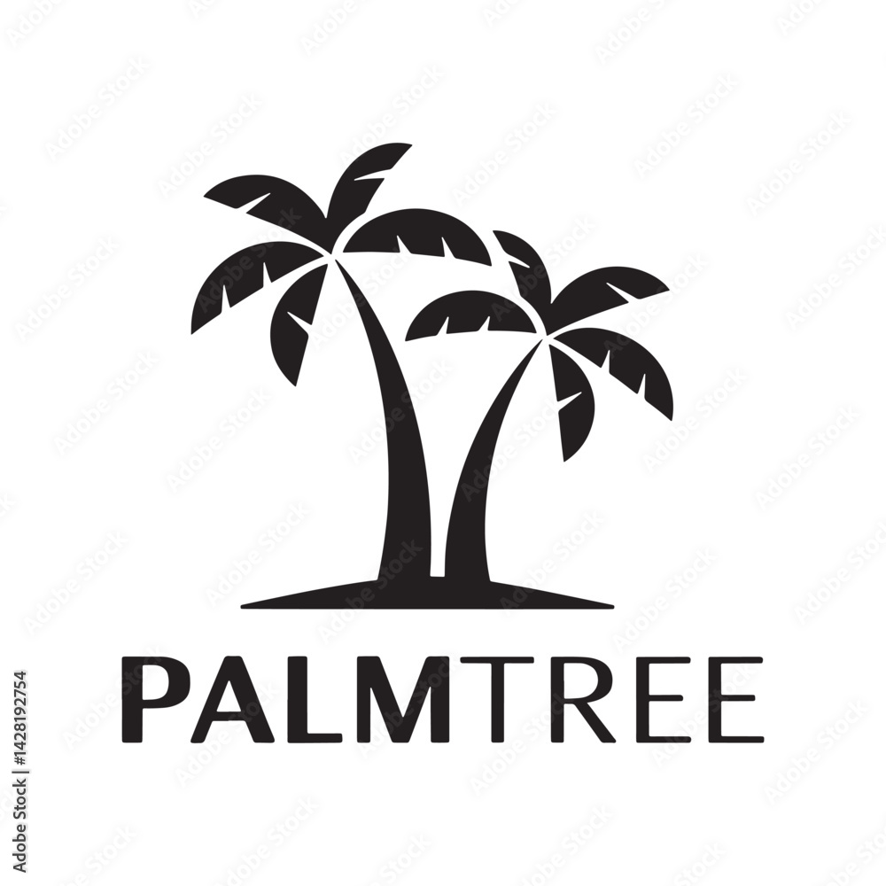 Obraz premium Palm Tree Silhouette Design Vector