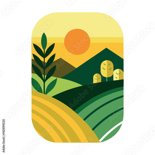 Abstract Farmland Illustration