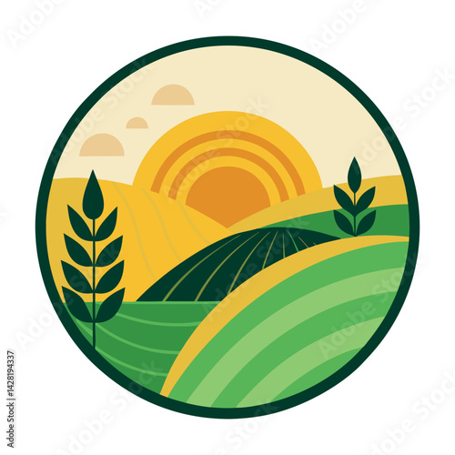Abstract Farmland Illustration