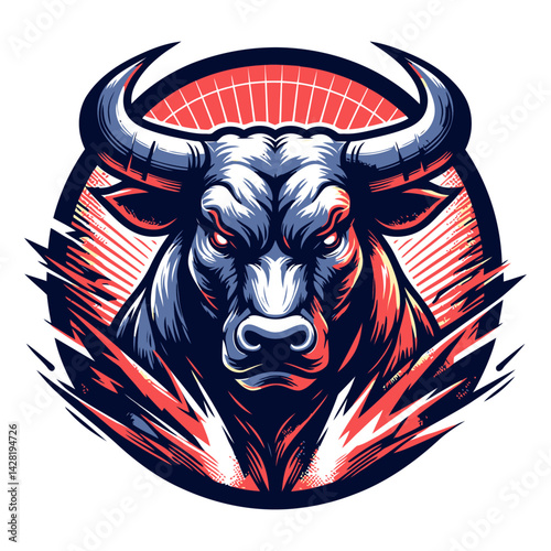Bull head vector and illustration isolated on white background.