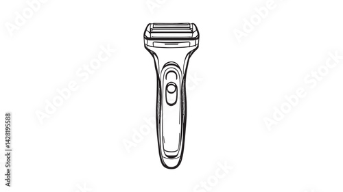 Electric Razor line art stylish outline of advanced razor technology