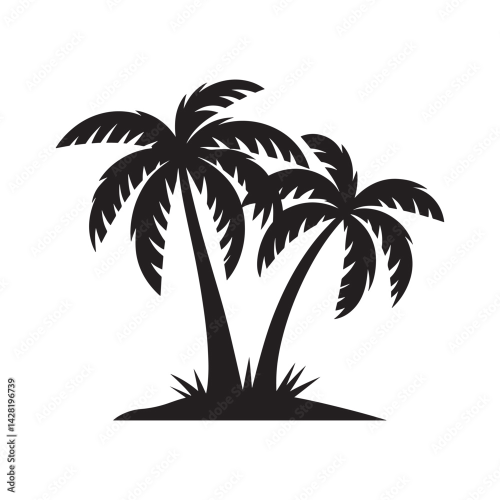 Fototapeta premium Palm Tree Silhouette Design Vector