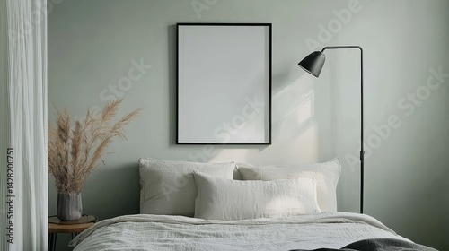 Modern Aesthetic with Black Frame and Green Walls 