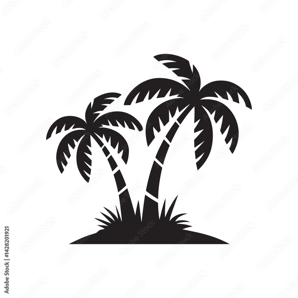 Obraz premium Palm Tree Silhouette Design Vector