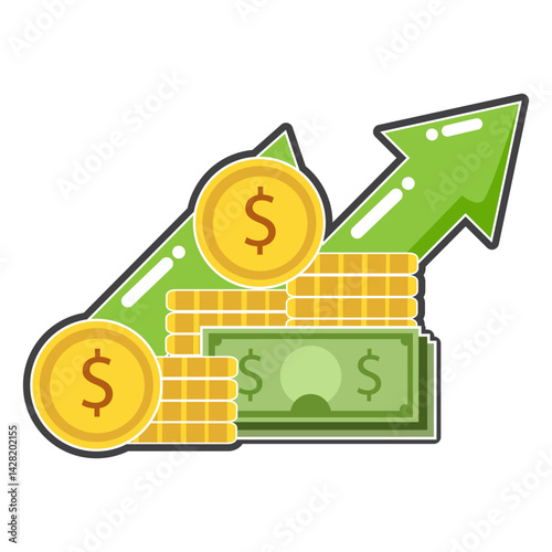 Illustration Growth Finance Investment Profit With Money