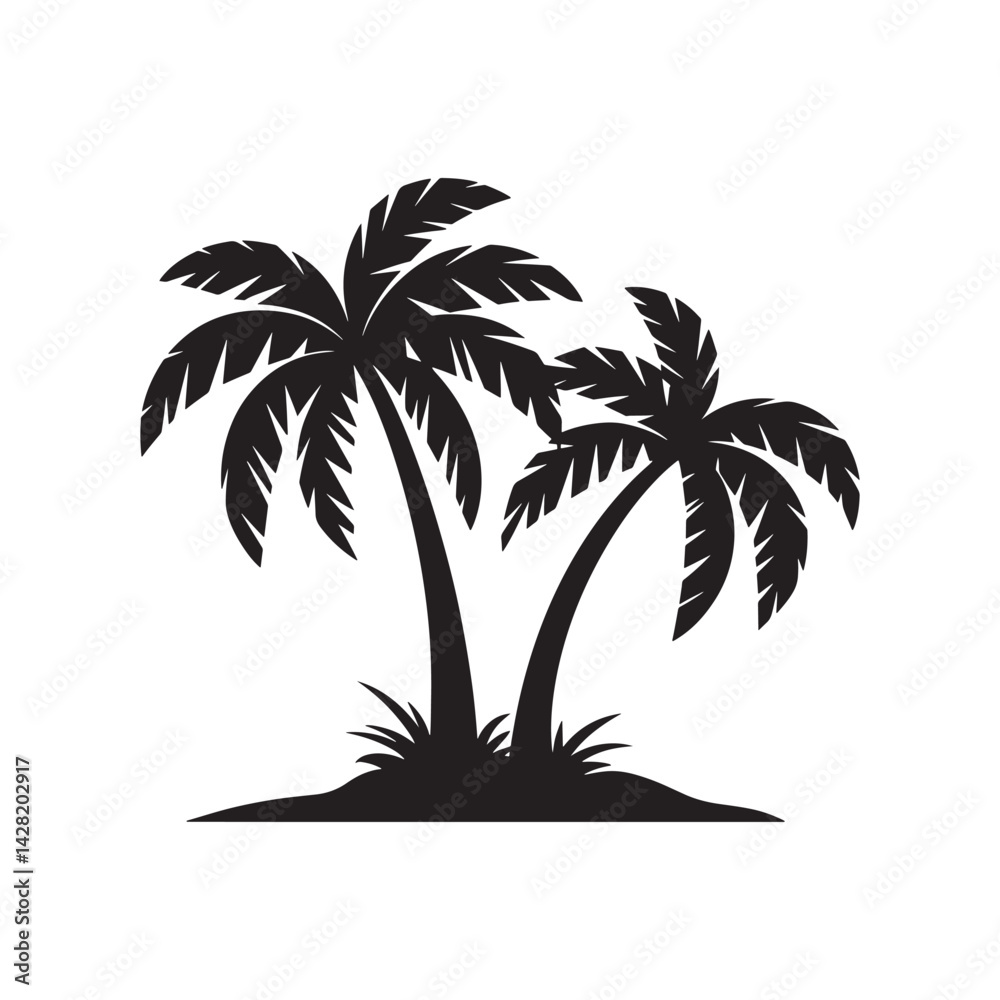 Fototapeta premium Palm Tree Silhouette Design Vector