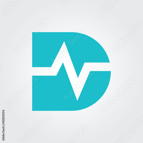 Lettering D Diagnostic icon vector illustration