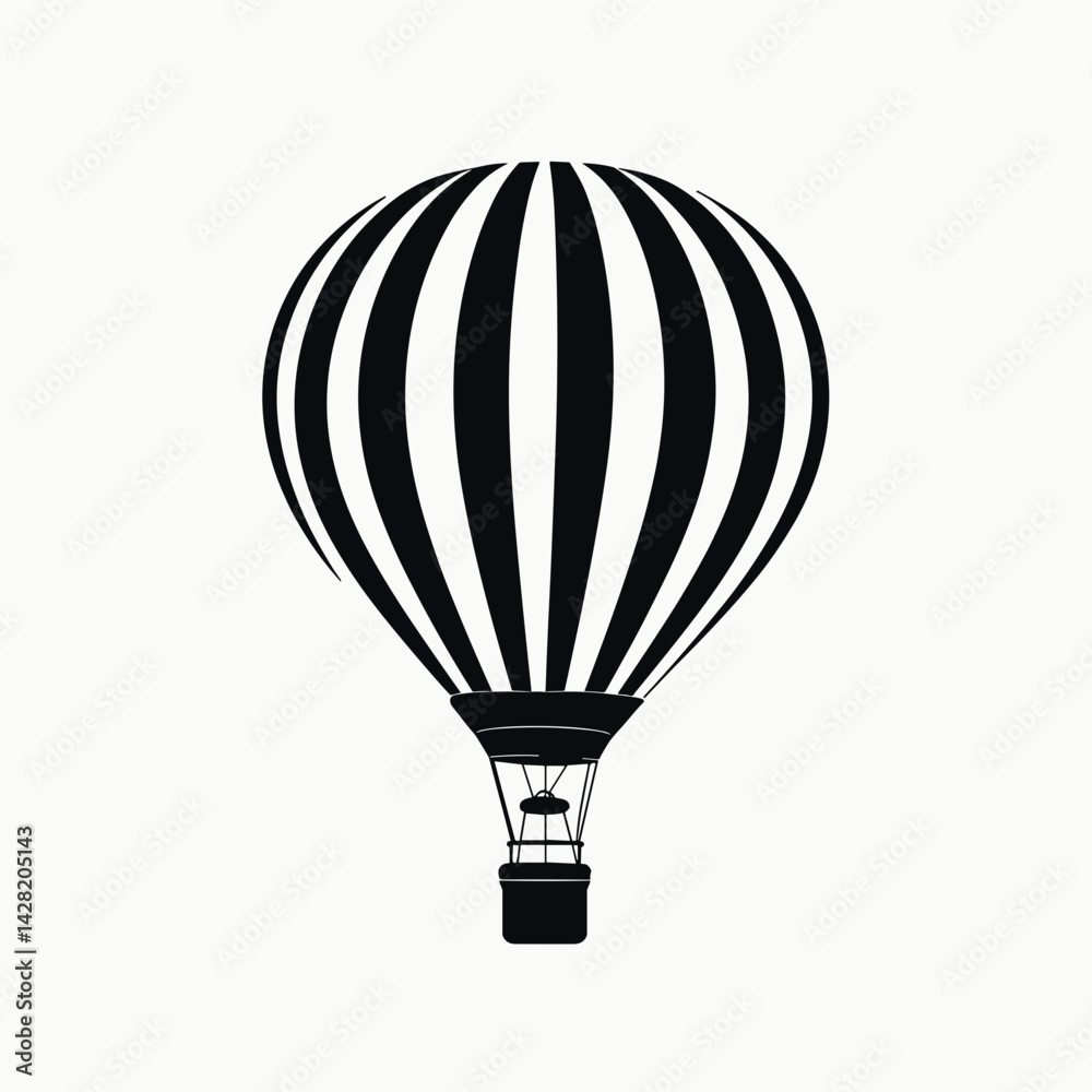 Naklejka premium Hot air balloon silhouette soaring in the sky 