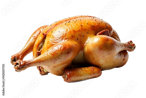 Grilled chicken filet with herbs, clipped on a transparent backdrop.
