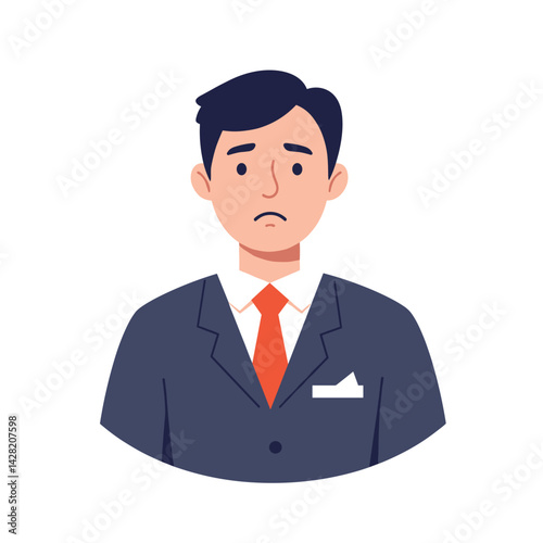 Nervous job candidate looking anxious in formal attire  
