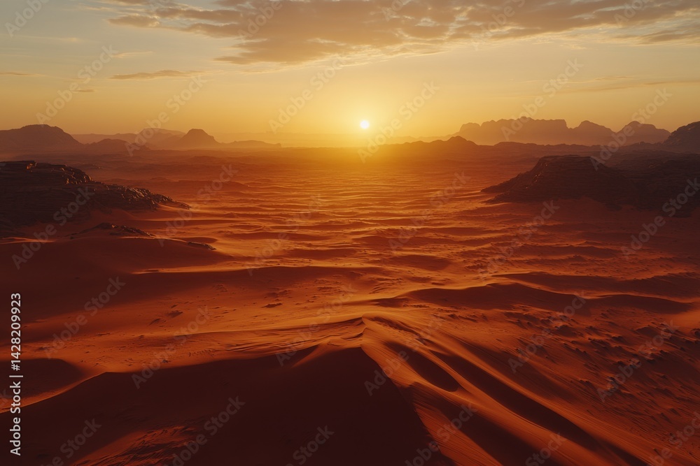 Fototapeta premium Stunning desert sunrise panorama