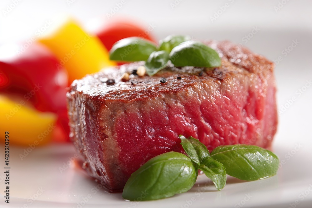 Grilled Beef Steak with Basil and Pepper Grilled Beef Steak with Basil and Pepper