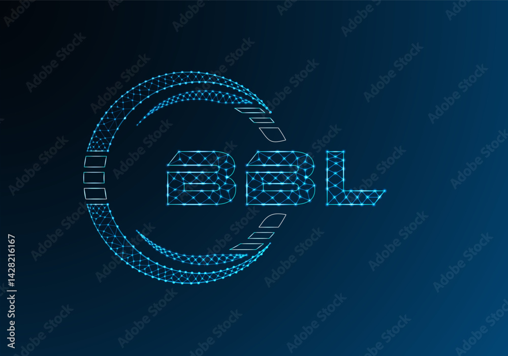 Naklejka premium BBL low poly letter logo vector design. BBL lower poly logo design.