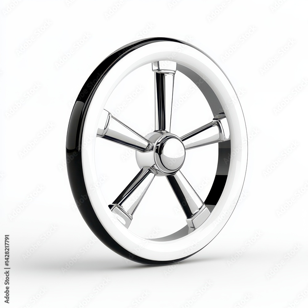 Naklejka premium Metallic Wheel Decorative Object
