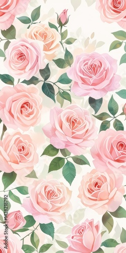 Wallpaper Mural pink roses background Torontodigital.ca