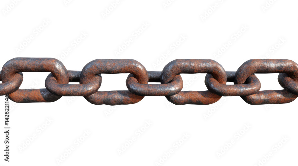 Obraz premium rusty chain isolated on white