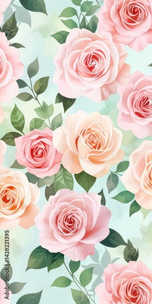 Fototapeta premium pink roses on a white background