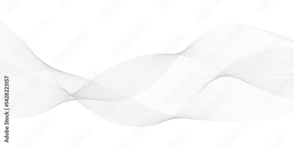 Abstract white and gray business wave technology voice concept line on transparent background. Vector minimalist wavy line art design, modern digital flowing wave pattern Abstract white and gray business wave technology voice concept line on transparent background. Vector minimalist wavy line art design, modern digital flowing wave pattern