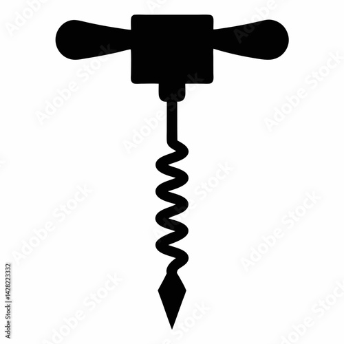 Corkscrew black vector on white background.