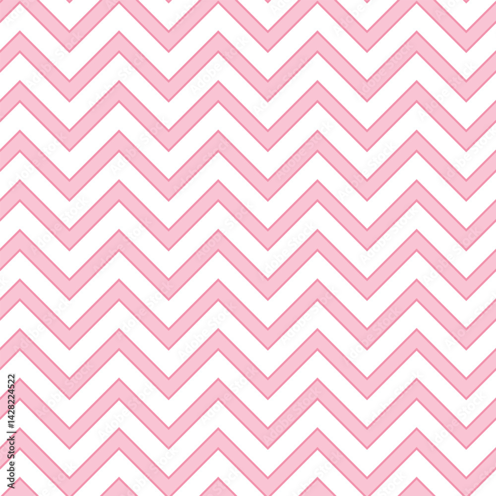 Pink zigzags alternate with white in a repeating pattern to fill the frame Pink zigzags alternate with white in a repeating pattern to fill the frame