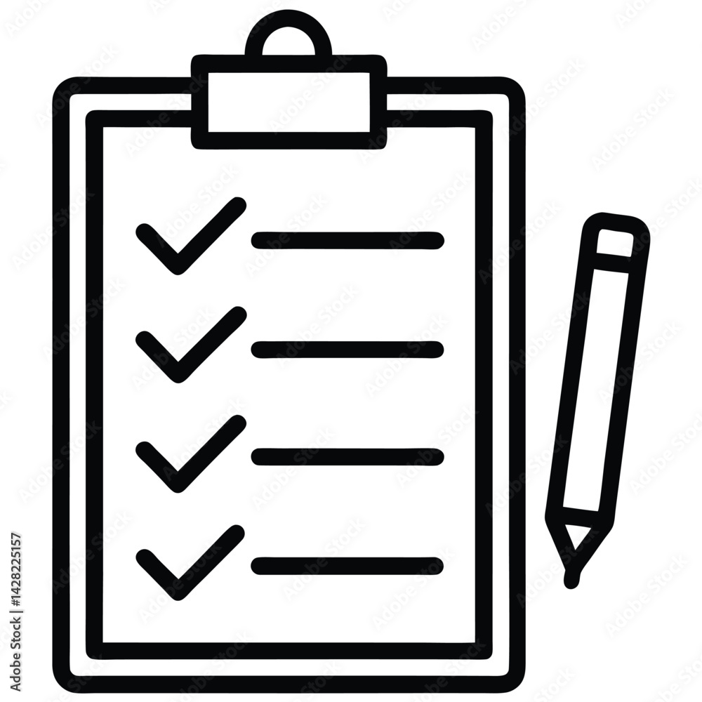 clipboard with checklist and pencil