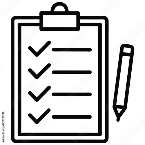 Obraz na płótnie clipboard with checklist and pencil w salonie