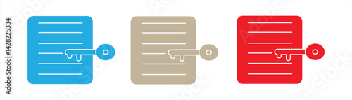 keyword icon, color symbol, keyword checklist and decision list concept, vector illustration.