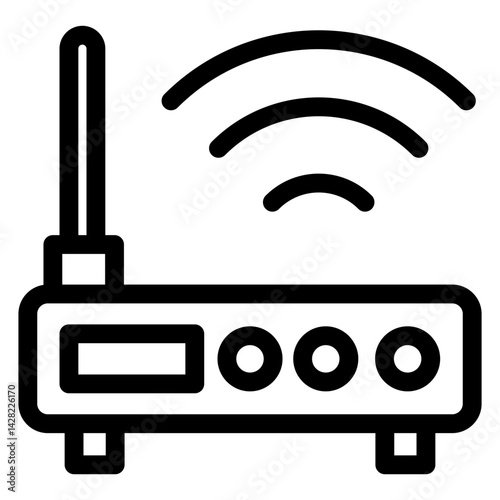 Wifi wireless Modem icon. Editable Pixel perfect stroke line vector icon. Communication icons. 	