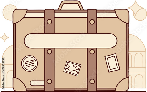 Vintage Suitcase Illustration Classic Travel & Adventure Art