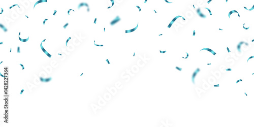Celebration background with beautiful blue colored confetti vector