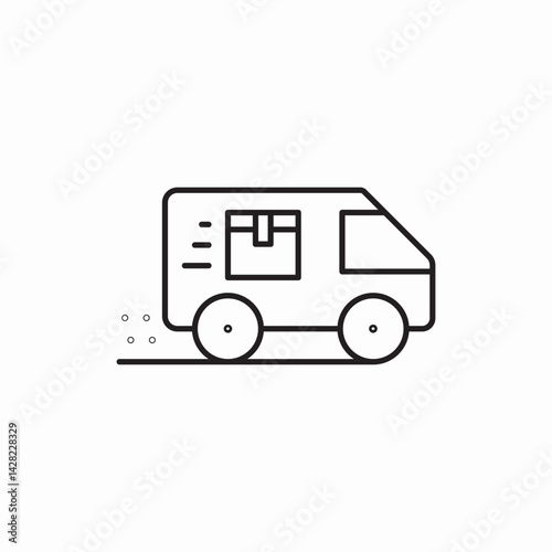 Delivery truck route icon vector sign