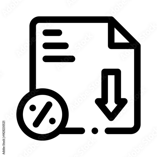 Loan Interest Cut line icon