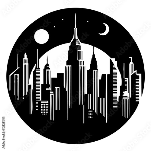 Silhouette of a City Skyline for Urban Branding
