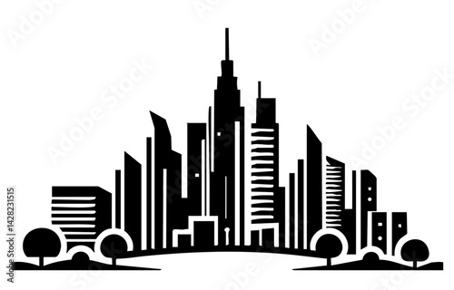 Silhouette of a City Skyline for Urban Branding