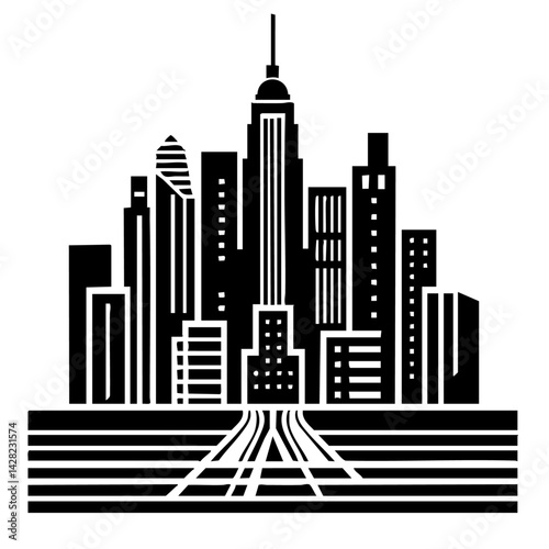 Silhouette of a City Skyline for Urban Branding
