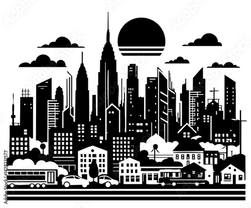 Silhouette of a City Skyline for Urban Branding