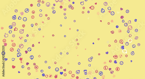 Playful social media icons creating dynamic and engaging background pattern design