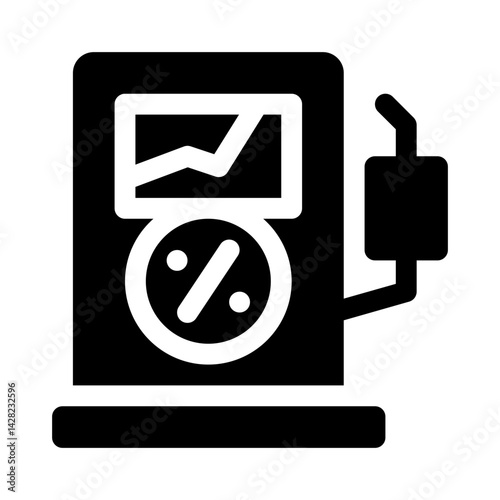 Gas Pump with Lower Prices glyph icon