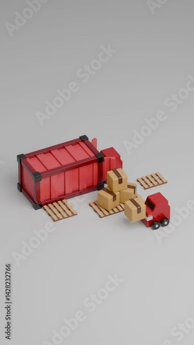 3D loop satisfying logistics animation