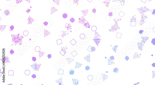 Delicate dance of geometric forms, a harmonious blend of soft hues and abstract designs