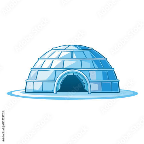ice house iglo alaska vector graphic design