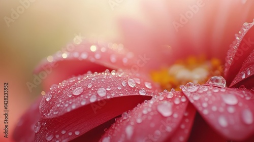 Dewdrops on a Pink Flower