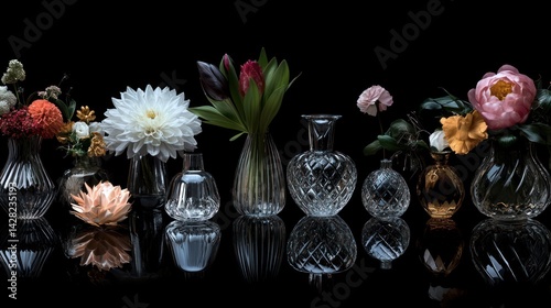 Floral Arrangement in Glass Vases