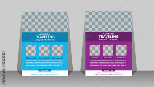 Travel poster or flyer design layout for travel agency