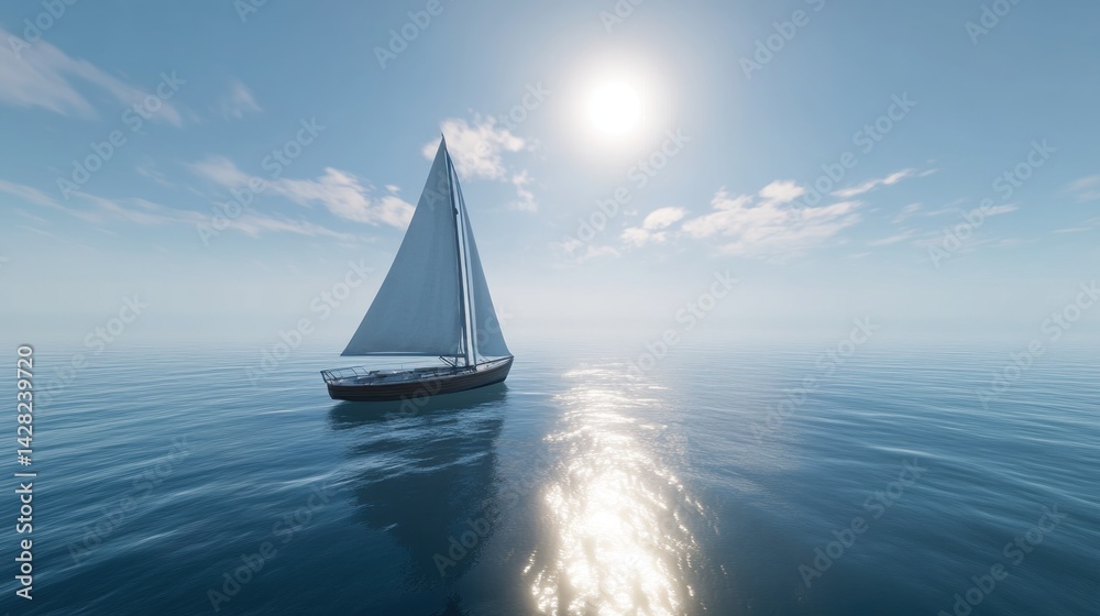 Fototapeta premium Sailboat on a Sunny Day