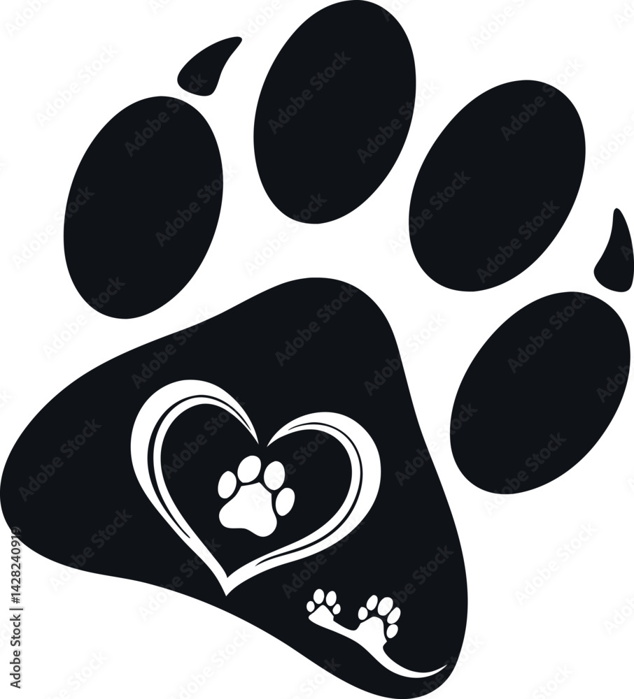 Fototapeta premium paw pet logo