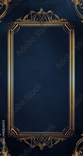 Gold frame on dark background